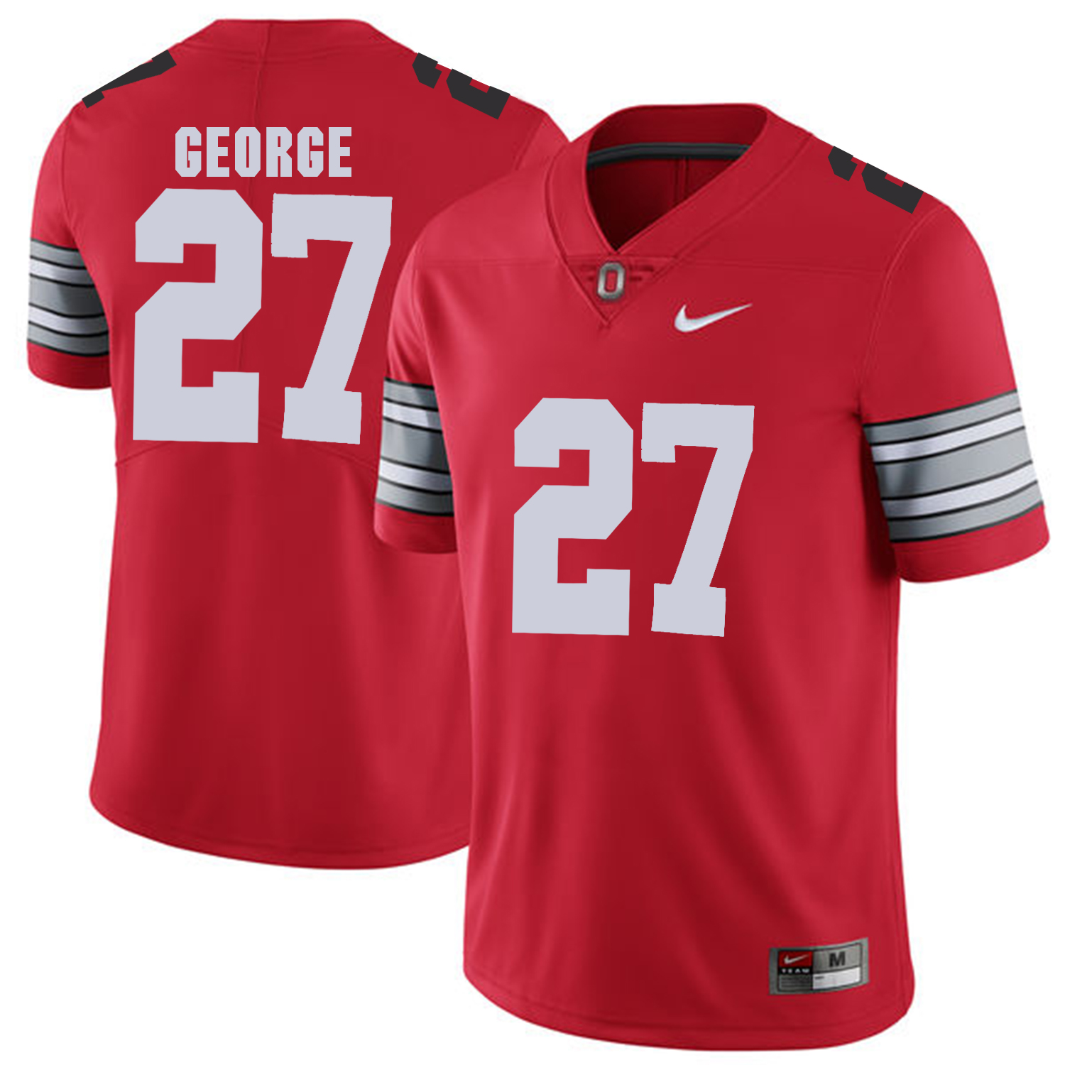 Men Ohio State #27 George Red Customized NCAA Jerseys